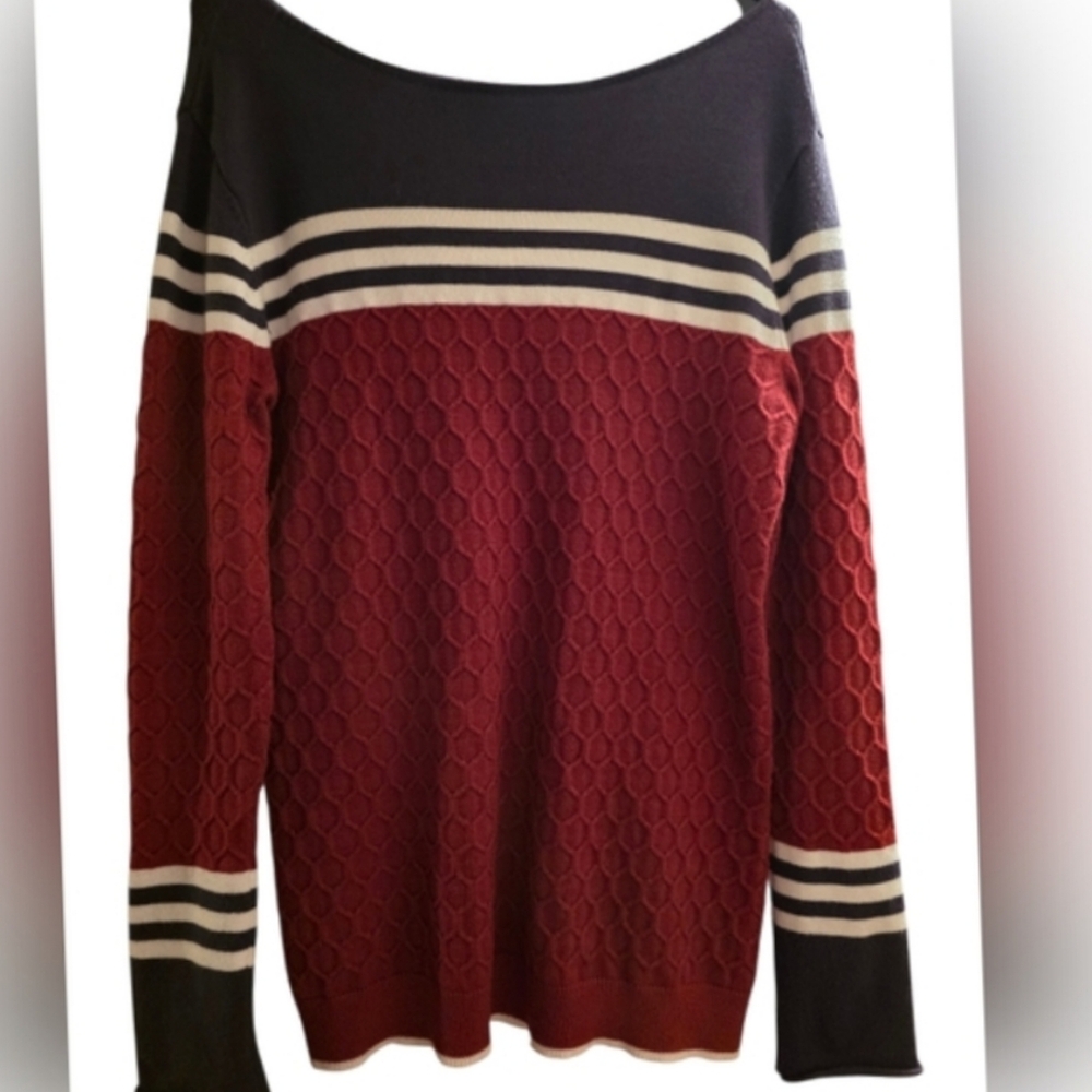 Honeycomb Textured Womens Sweater XL